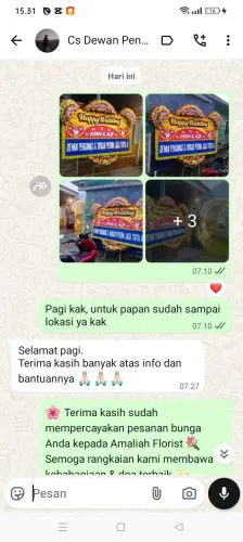 Testimonial Papan Bunga Pernikahan cianting utara