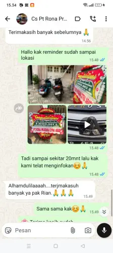 Testimonial Papan Bunga cianting utara